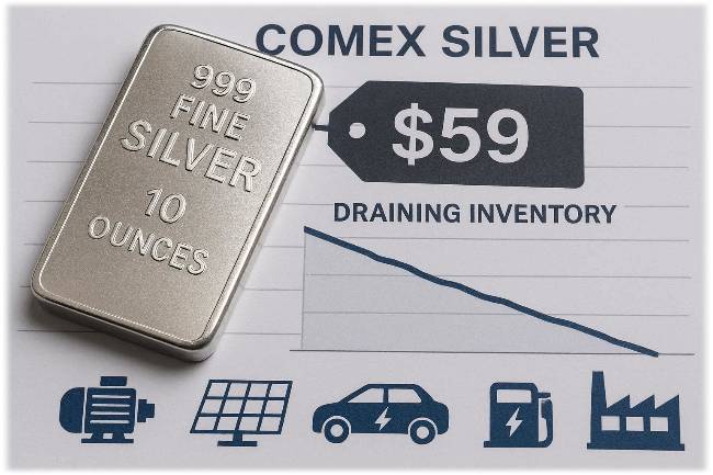 Silver Hits Record $59 as COMEX Stocks Drain