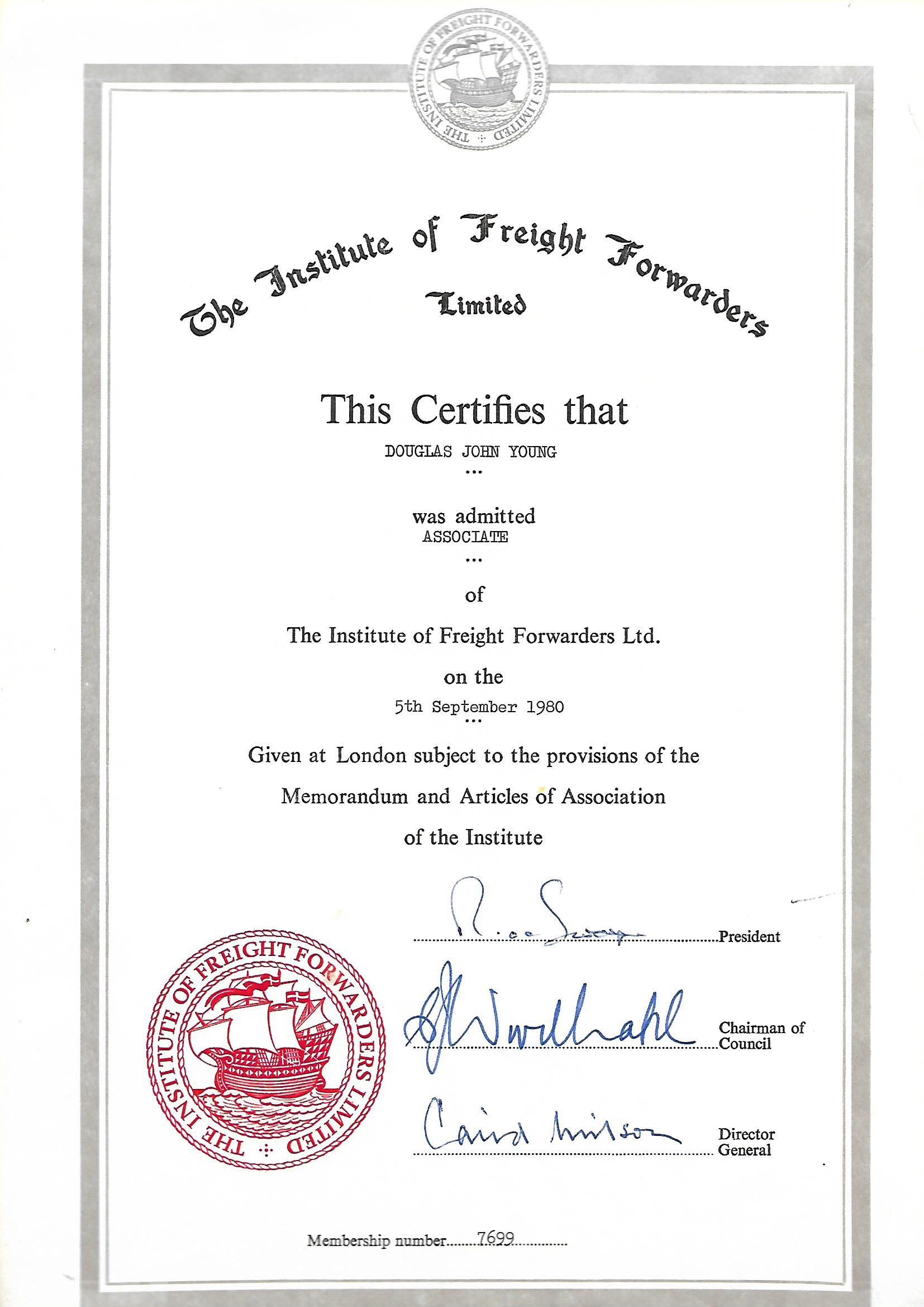 Institute of Freight Forwarders Associate Certificate